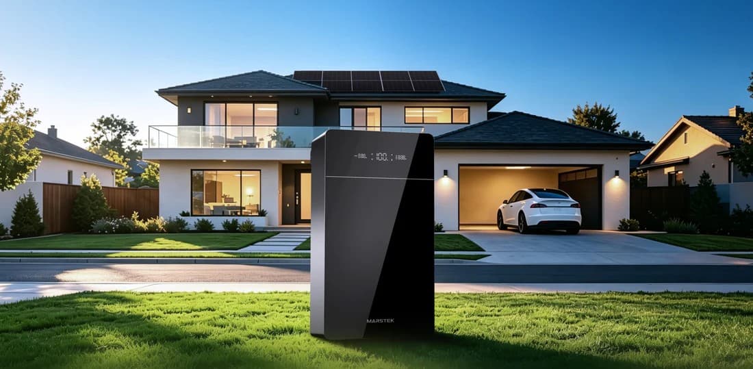 Woning met een Venus Gerrha Energy thuisbatterijsysteem